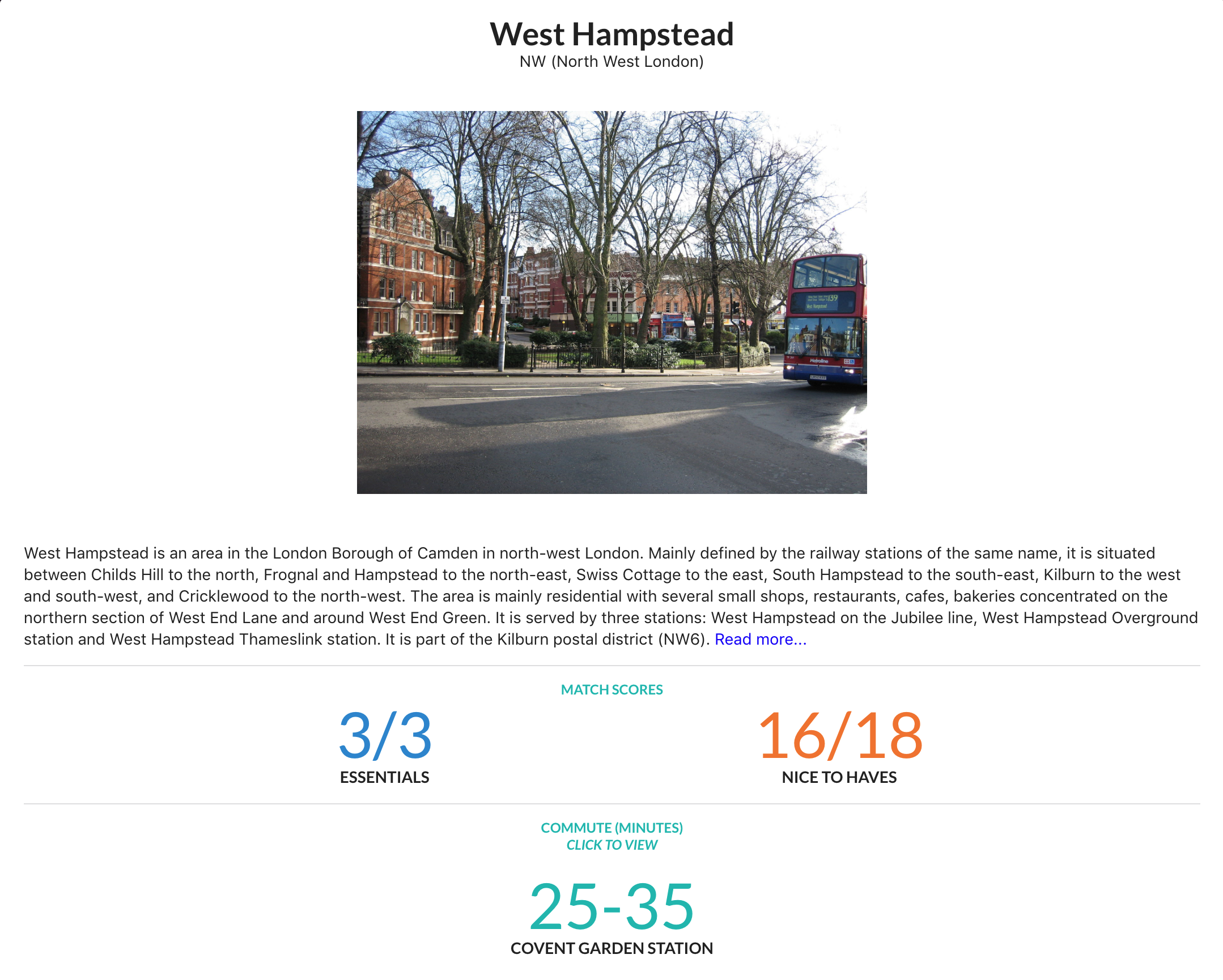 West Hampstead ticks almost all the boxes.